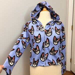 Markus Lupfer Purple Cat Hoodie Streetwear Sz L